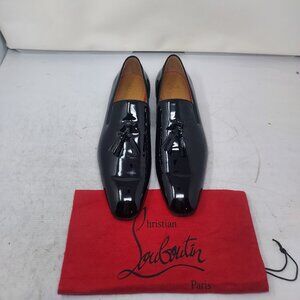 Christian Louboutin Black Patent Tassel Slip-On Loafers